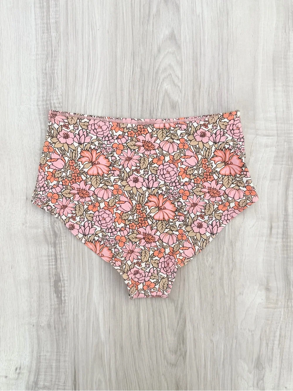 & Other Stories high waisted bikini bottoms in pink floral print